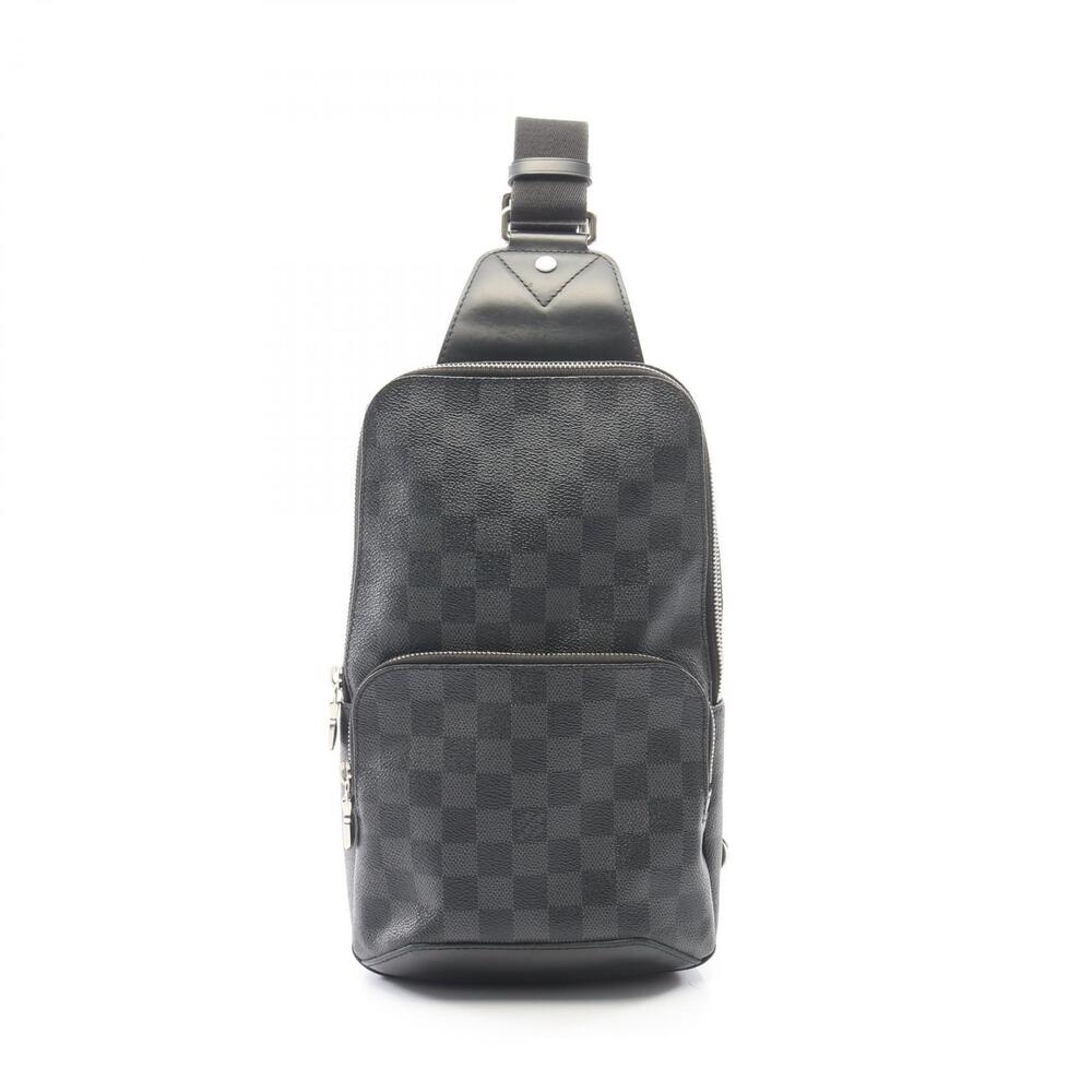 Louis Vuitton Avenue Sling Bag Waist Canvas Leather Waist Bag Graphite Black